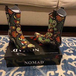 Black Paisley Cowboy Rain Boots